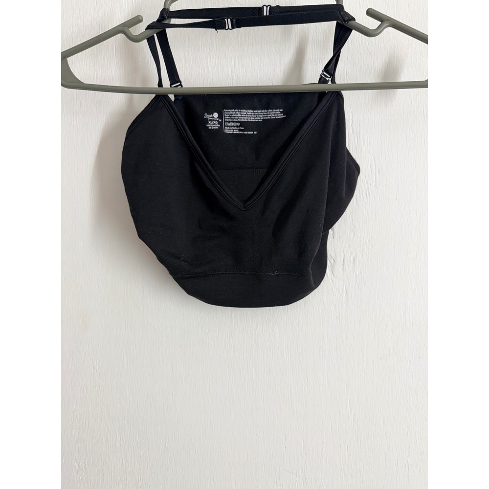 Secret Treasures Black Seamless Bralette XL Adjustable Straps ST216142 V-Neck